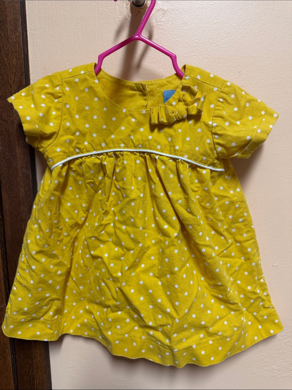 GAP Yellow Polka Dot Baby Dress with Bow